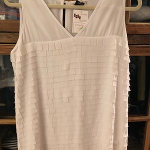 Boutique white fringe tank (L); New with tag.